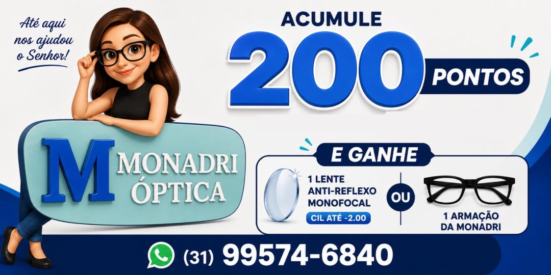 Você escolhe: Ganhe 1 Lente anti-reflexo monofocal ou 1 armação